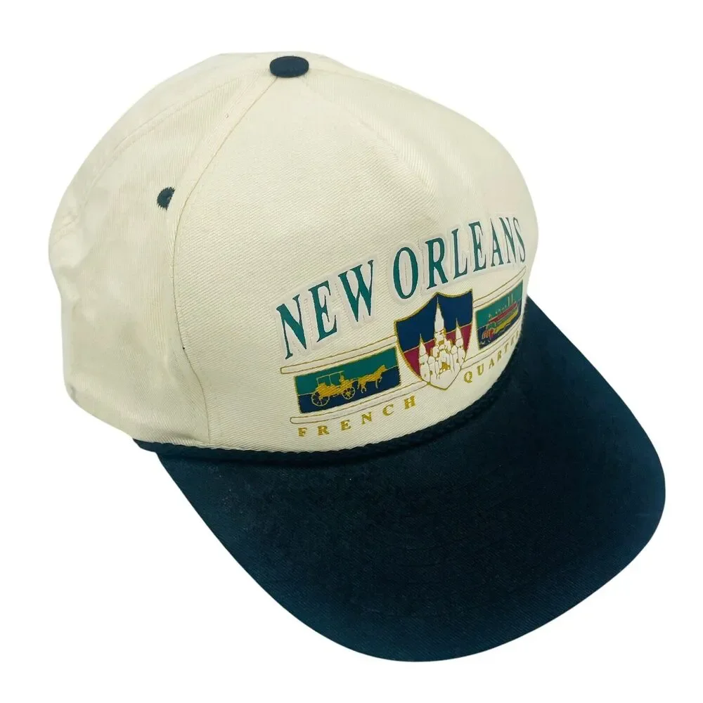 Vintage 90's New Orleans French Quarter Rope Adjustable Snapback Dad Hat Cap
